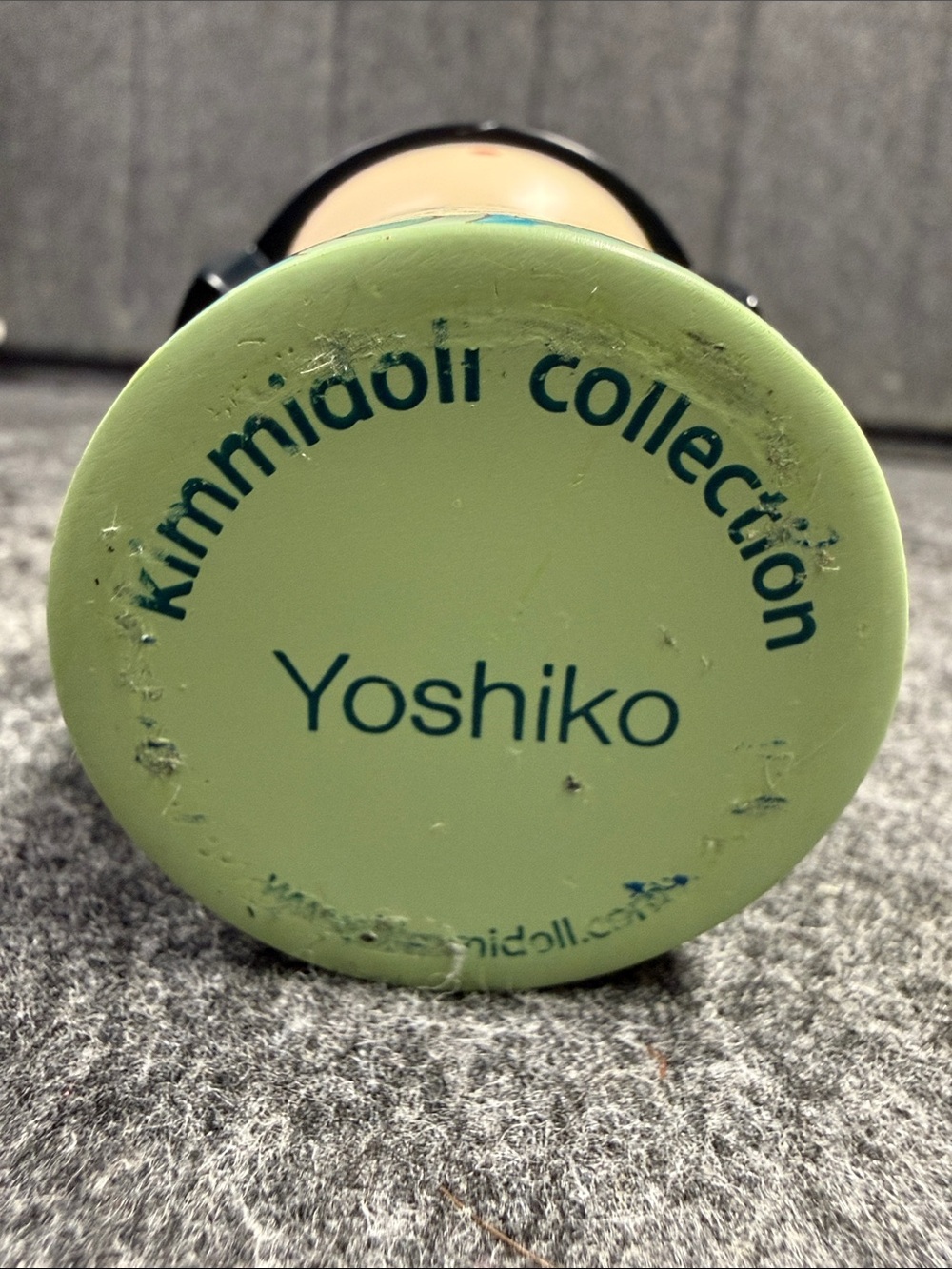 Kokeshi-Style Ceramic Figurine in Teal, Mint & Black - Picture 2 of 7